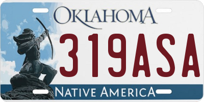 OK license plate 319ASA