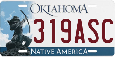 OK license plate 319ASC