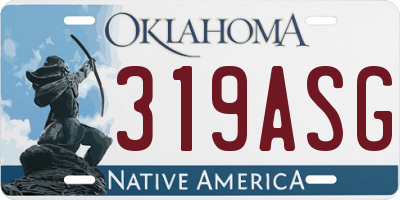 OK license plate 319ASG