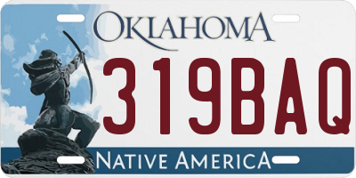 OK license plate 319BAQ