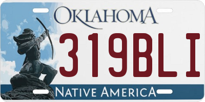 OK license plate 319BLI