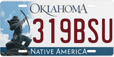 OK license plate 319BSU