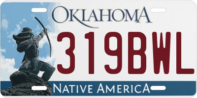 OK license plate 319BWL
