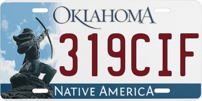 OK license plate 319CIF