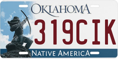 OK license plate 319CIK