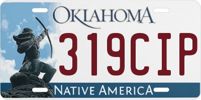 OK license plate 319CIP