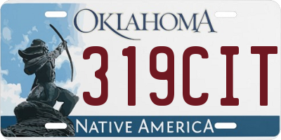 OK license plate 319CIT