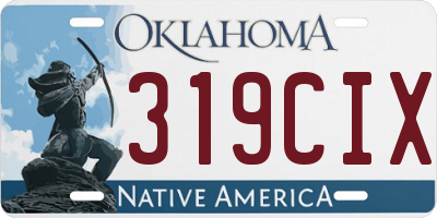 OK license plate 319CIX