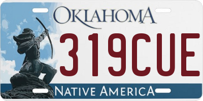 OK license plate 319CUE