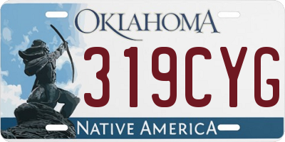 OK license plate 319CYG