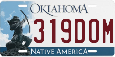 OK license plate 319DOM