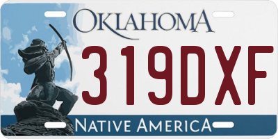 OK license plate 319DXF