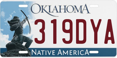 OK license plate 319DYA