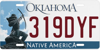 OK license plate 319DYF