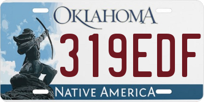 OK license plate 319EDF