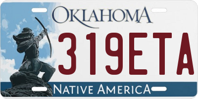 OK license plate 319ETA