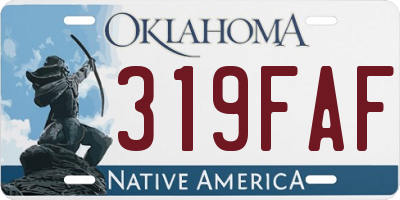 OK license plate 319FAF