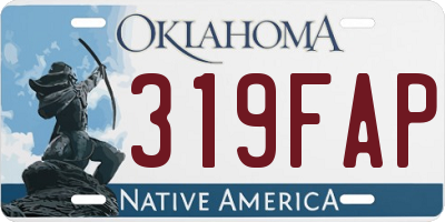 OK license plate 319FAP