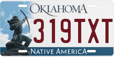 OK license plate 319TXT