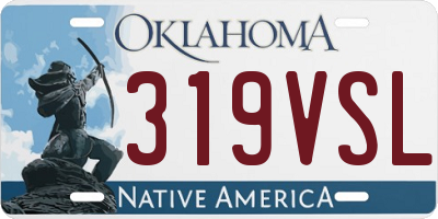 OK license plate 319VSL