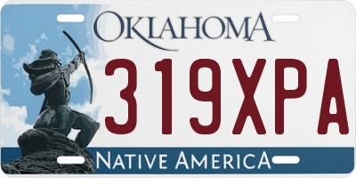 OK license plate 319XPA
