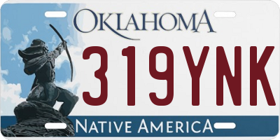 OK license plate 319YNK