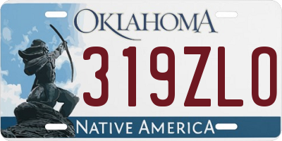 OK license plate 319ZLO