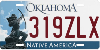 OK license plate 319ZLX