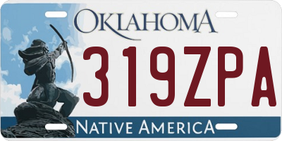 OK license plate 319ZPA