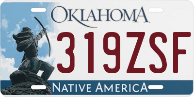 OK license plate 319ZSF