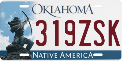 OK license plate 319ZSK