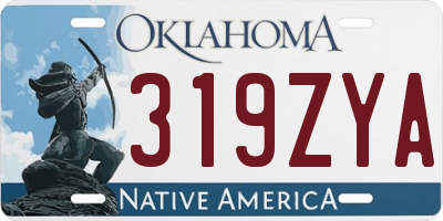 OK license plate 319ZYA