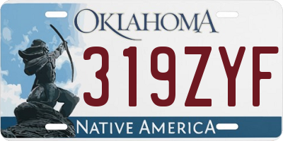 OK license plate 319ZYF