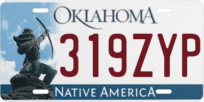 OK license plate 319ZYP