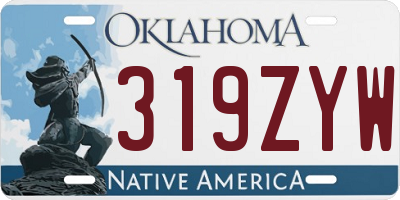 OK license plate 319ZYW