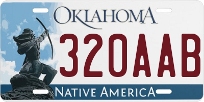 OK license plate 320AAB