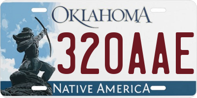 OK license plate 320AAE