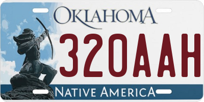 OK license plate 320AAH