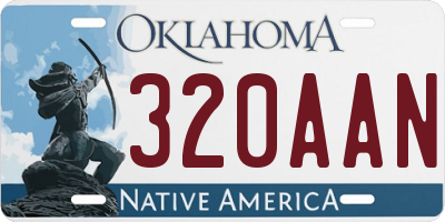 OK license plate 320AAN