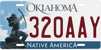 OK license plate 320AAY