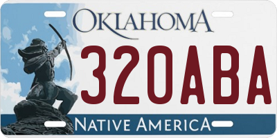 OK license plate 320ABA