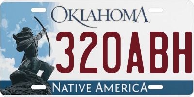OK license plate 320ABH