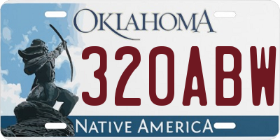 OK license plate 320ABW