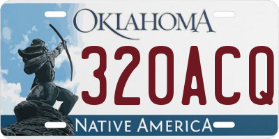 OK license plate 320ACQ