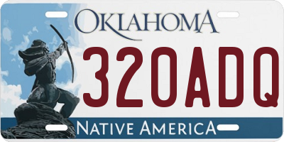OK license plate 320ADQ