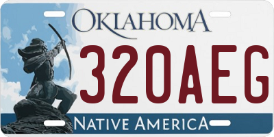 OK license plate 320AEG