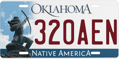 OK license plate 320AEN
