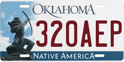 OK license plate 320AEP