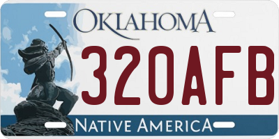 OK license plate 320AFB