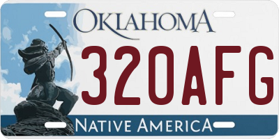 OK license plate 320AFG